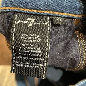 7 for all mankind blue skinny jeans. Size 27